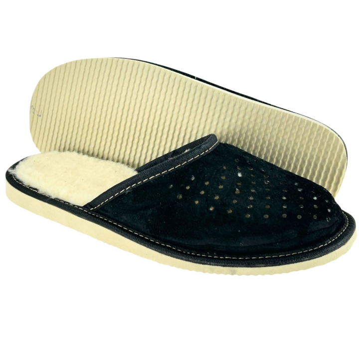 Winterpantoffeln aus Leder für Herren Bequeme Herrenslipper für den Winter
