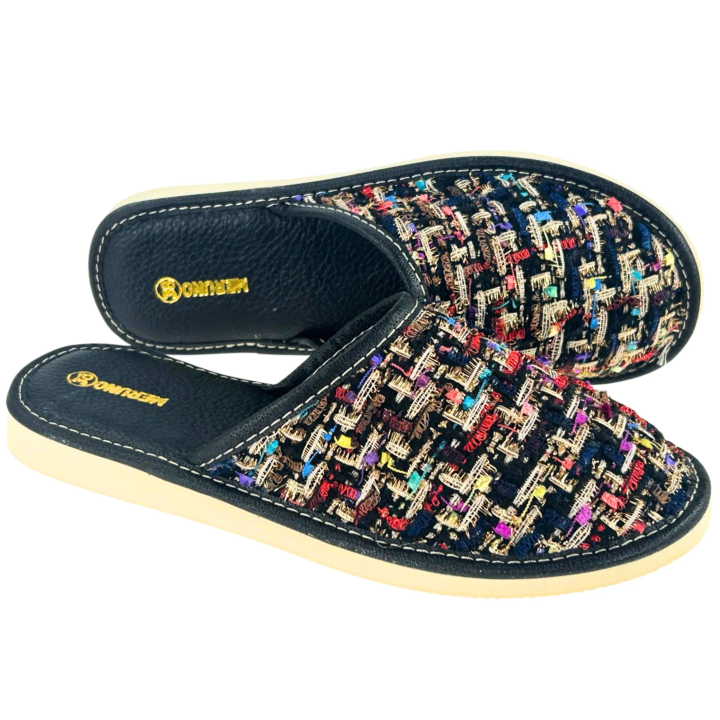 Damen-Hausschuhe, Lederpantoffeln, strapazierfähige Pantoffeln, polnische Schuhe