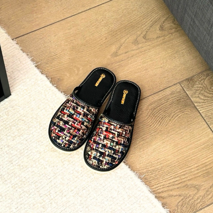 Damen-Hausschuhe, Lederpantoffeln, strapazierfähige Pantoffeln, polnische Schuhe