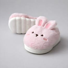 Hasen-Hausschuhe Rosa Kinderschuhe Flauschige Hausschuhe