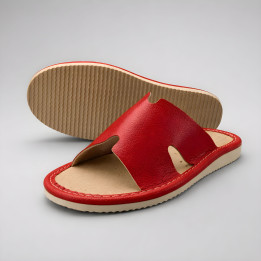 Rote Hausschuhe, Damenschuhe mit Ausschnitten