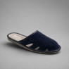 Herren-Hausschuhe aus Velours, marineblau, leicht und luftig