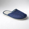 Leichte und bequeme Herren-Hausschuhe aus Velours in Marineblau