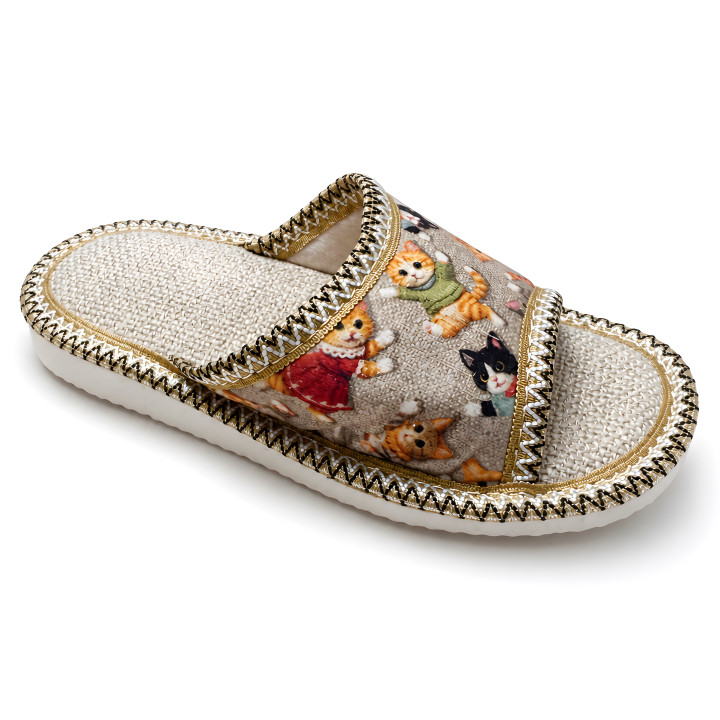 Offene Kinderslipper mit Kätzchen, leichte Hausschuhe für Mädchen und Jungen