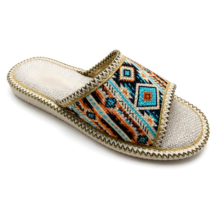 Damen-Pantoffeln mit Muster, leichte Boho-Hausschuhe