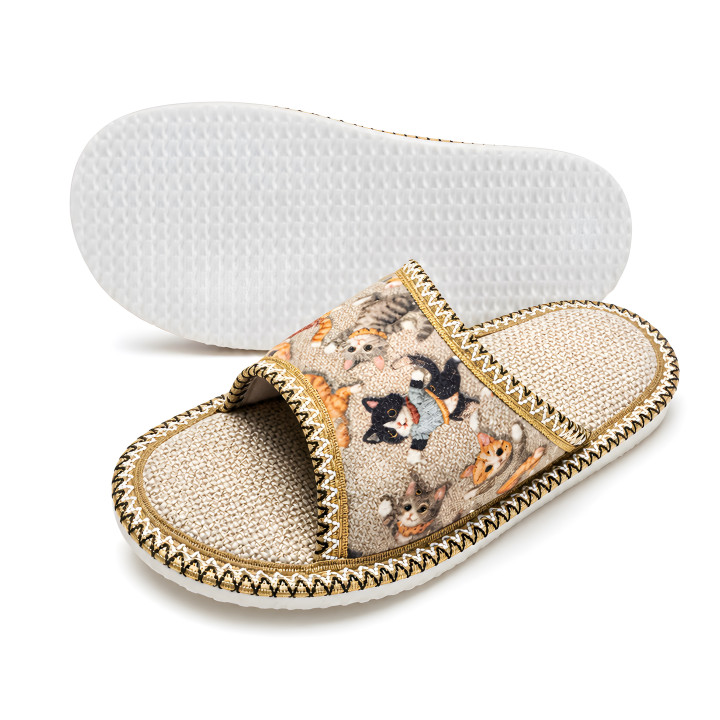Offene Kinderslipper mit Kätzchen, leichte Hausschuhe für Mädchen und Jungen